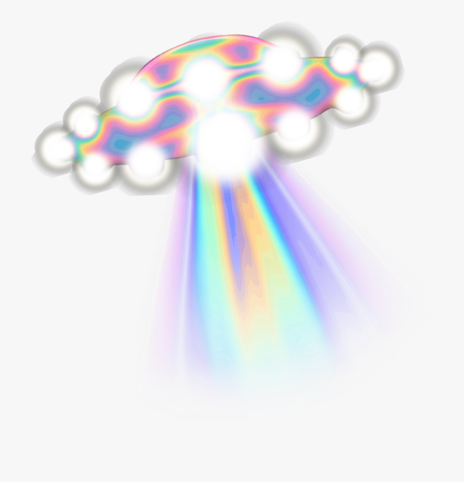 Ufo transparent tumblr vaporwave. Spaceship clipart rainbow