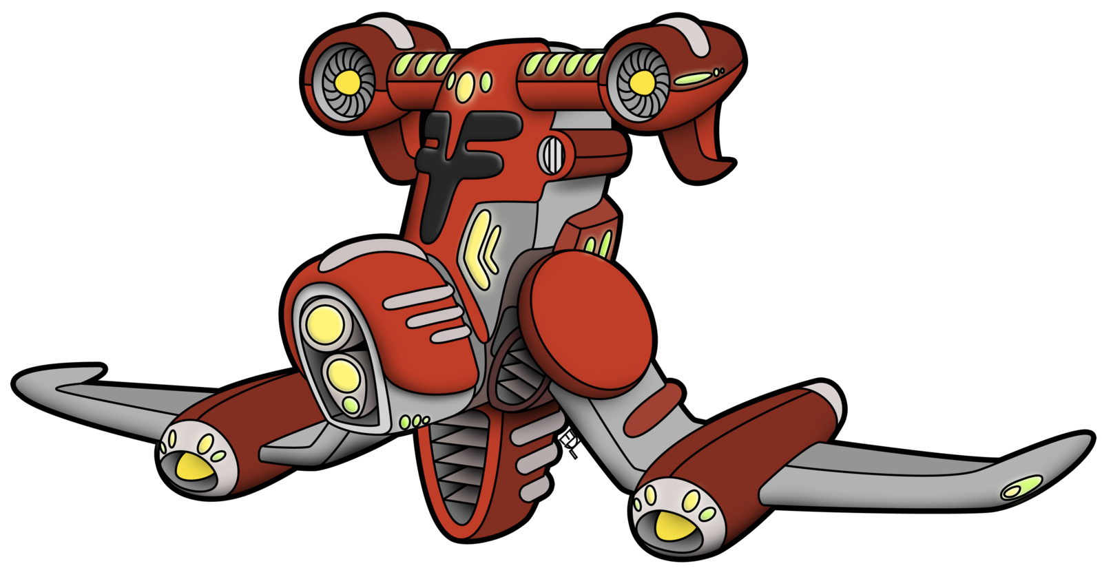 spaceship clipart red