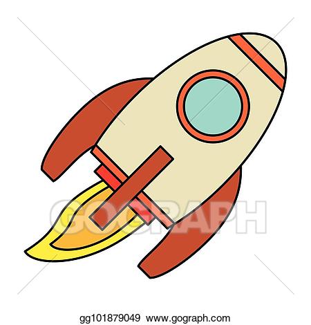 Eps illustration rocket launch. Spaceship clipart technology vector