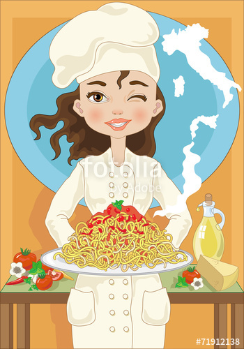 spaghetti clipart pasta chef