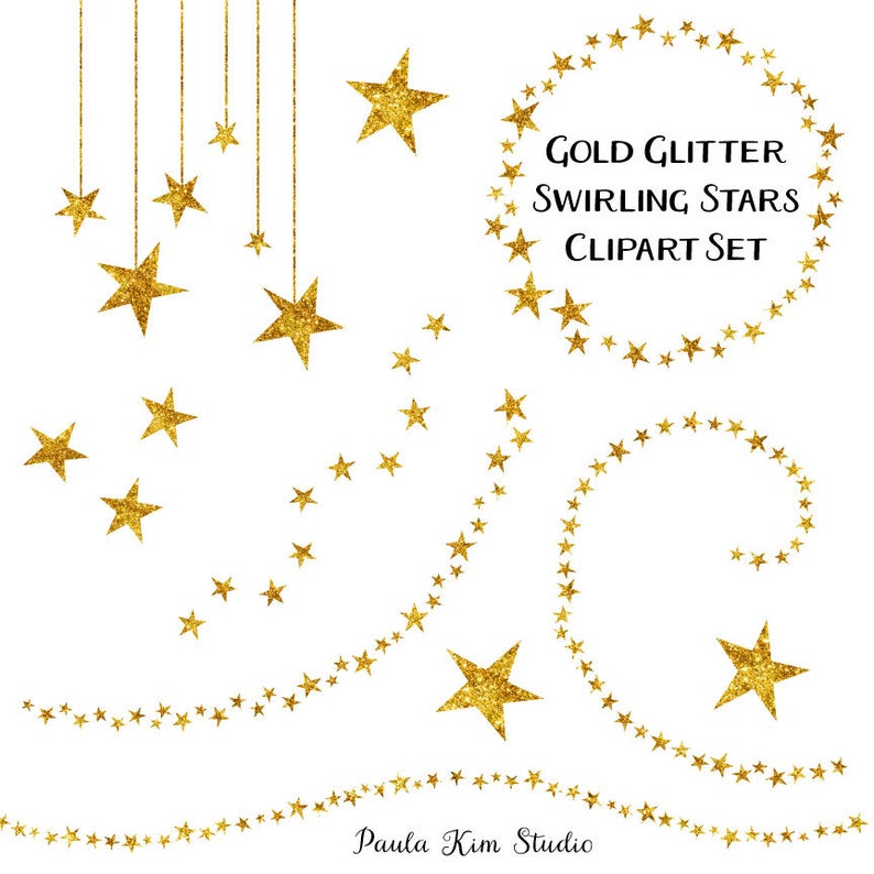 Sparkle clipart star cluster. Glitter clip art gold