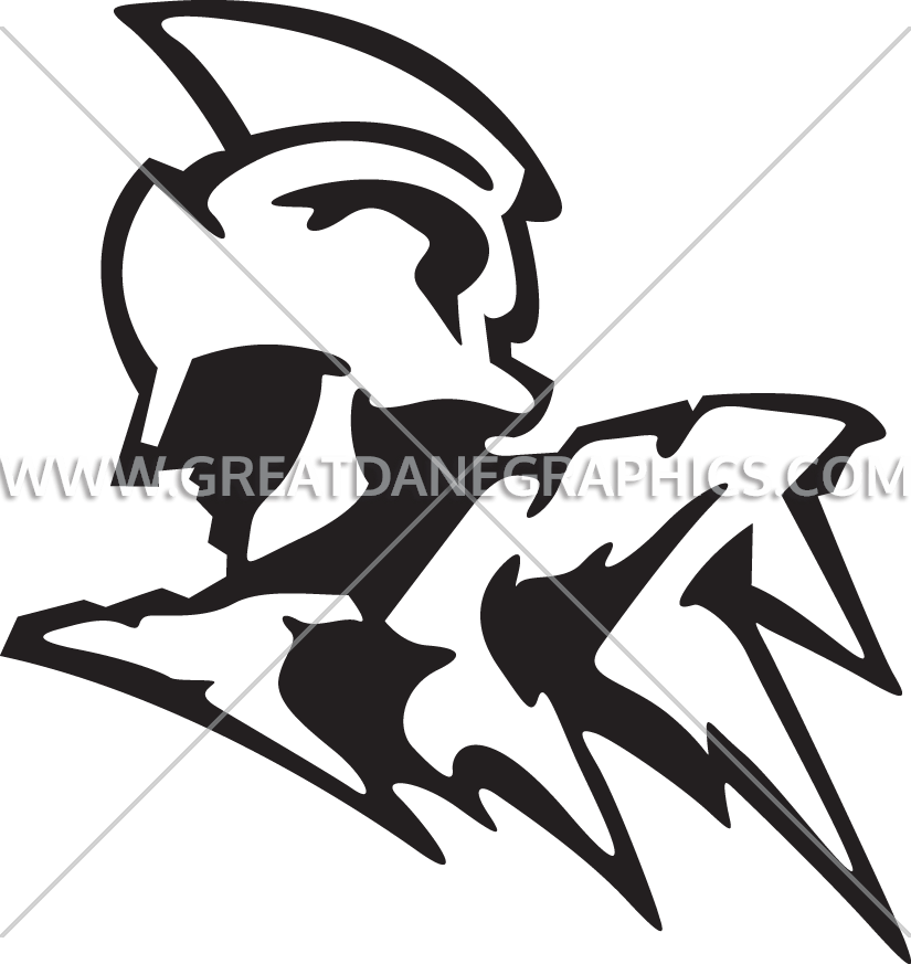 spartan clipart black and white