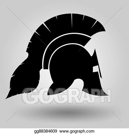 Spartan clipart greece symbol. Vector illustration spartans helmets