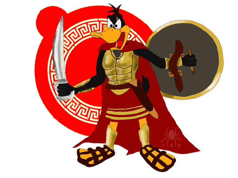 Daffy duck by ladyhexaknight. Warrior clipart warrior spartan