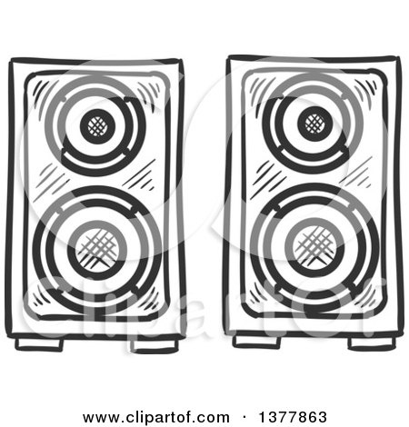 speakers clipart black and white