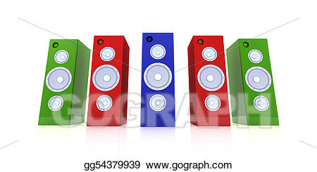 speakers clipart colorful