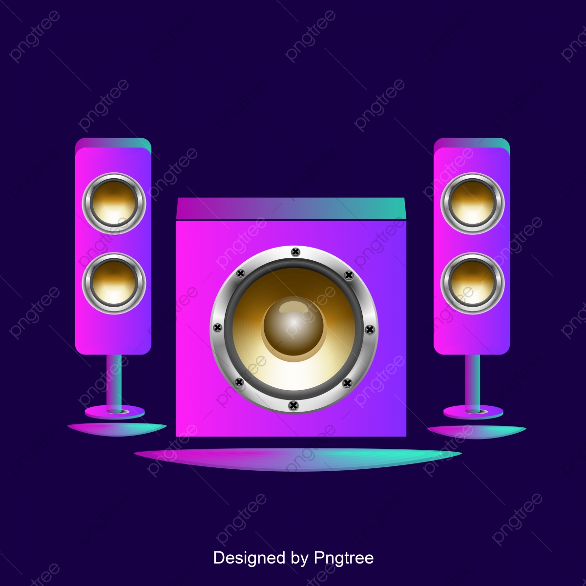 speakers clipart colorful
