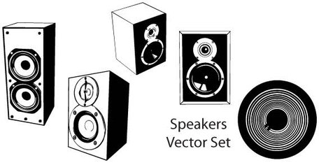 Free black and white. Speakers clipart outline