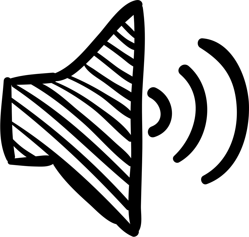Speaker sketch loud interface. Speakers clipart volume button
