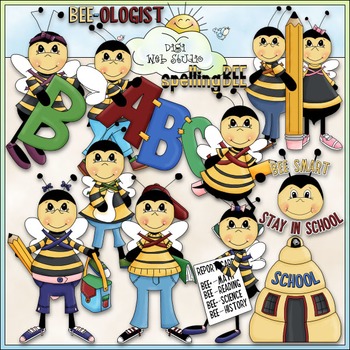 Spelling clipart back to school. Bee clip art by