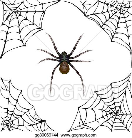 Spider clipart scary spider. Vector art of web