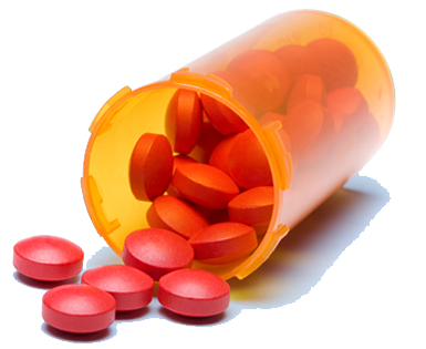 Acetaminophen for back pain. Spilled pill bottle png