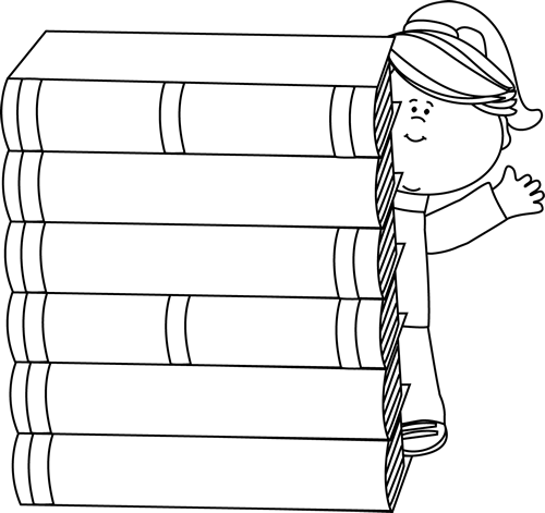 Reading books clip art. Spine clipart outline