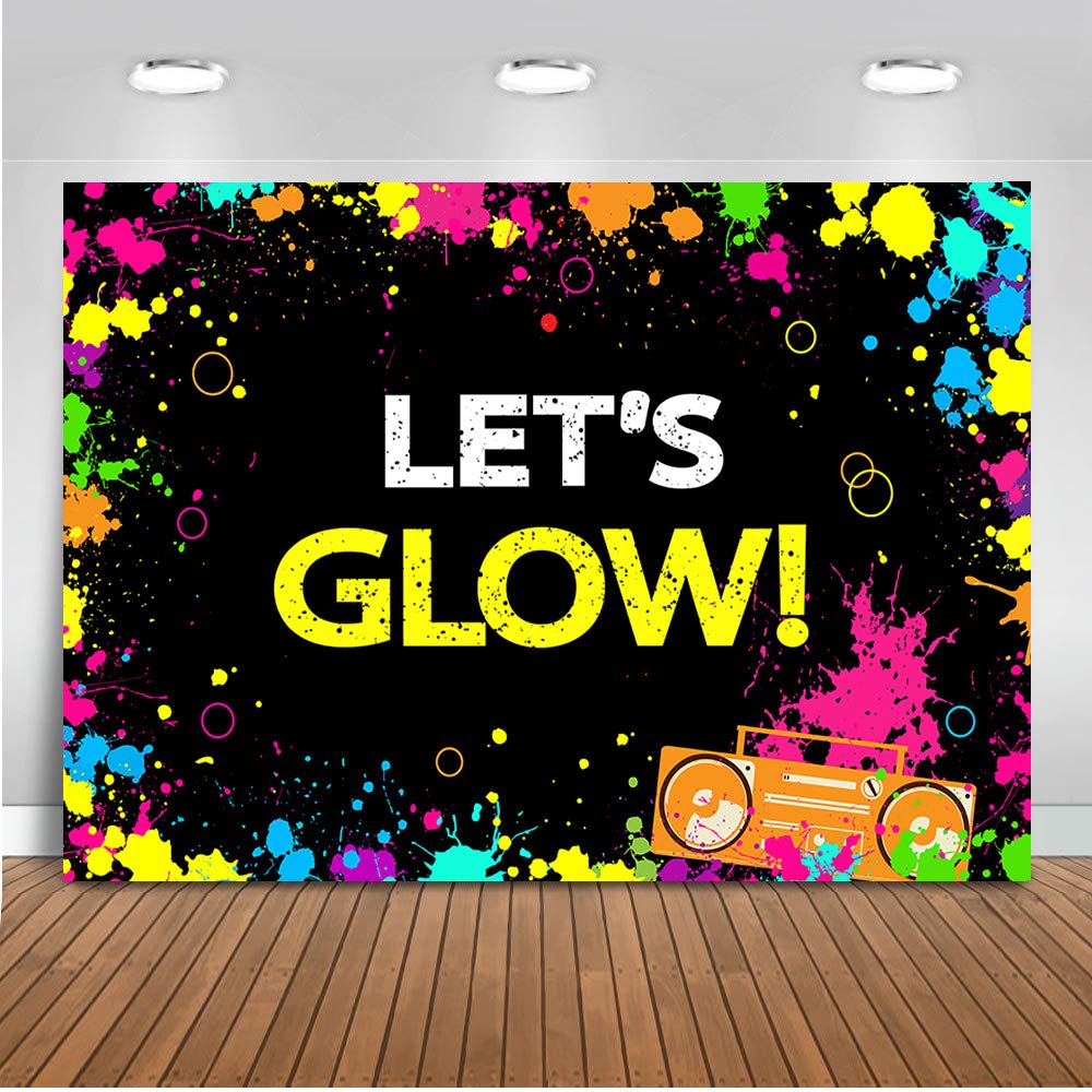 Splash clipart glow. Mehofoto neon party backdrop