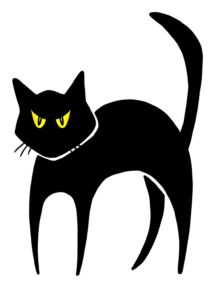 spooky clipart black cat