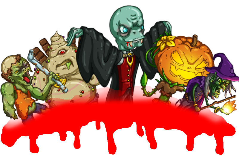 Aaah monsters have invaded. Spooky clipart game