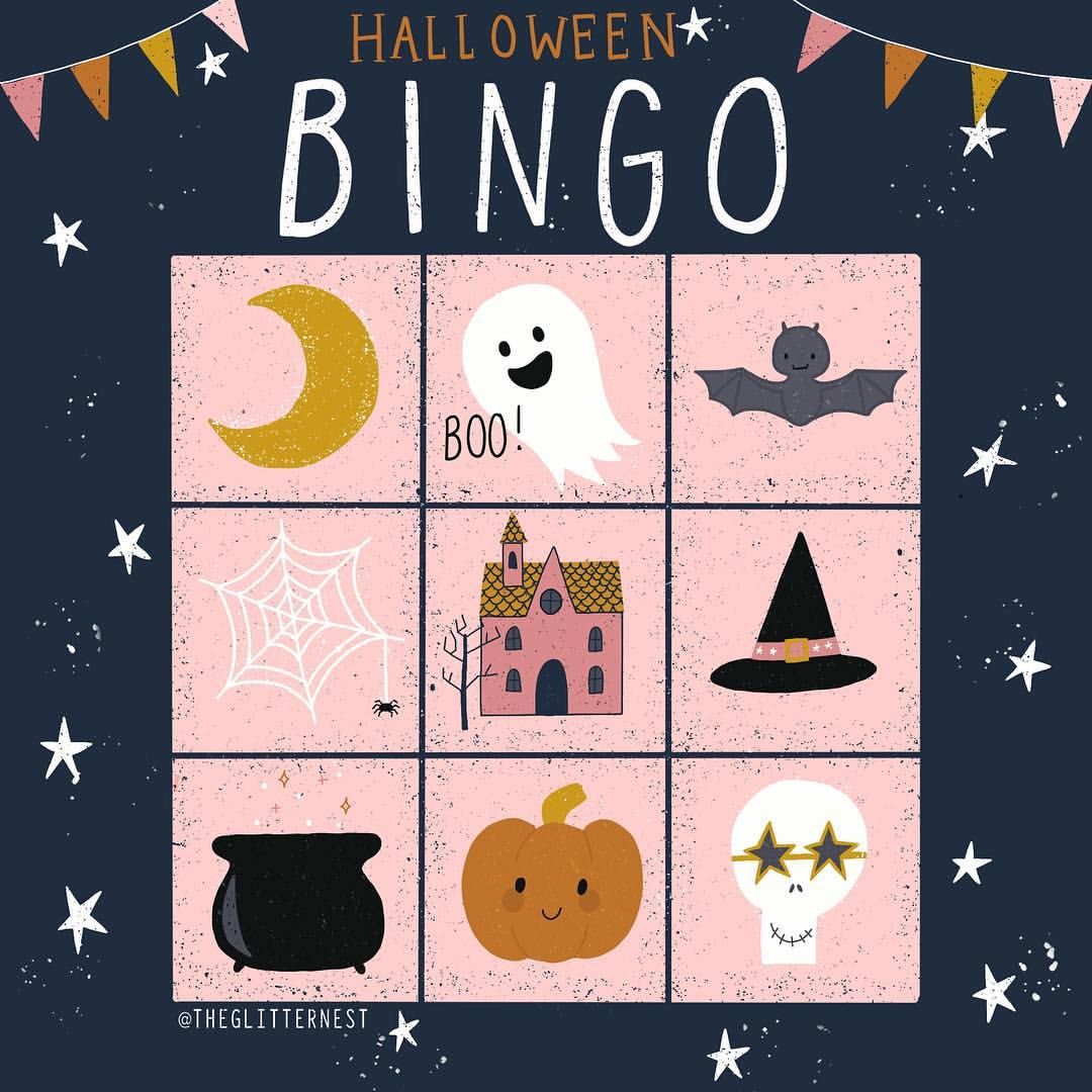 A halloween themed bingo. Spooky clipart game