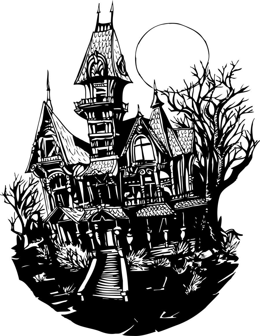 spooky clipart haunted house