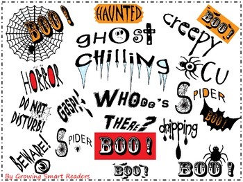 spooky clipart spooky word