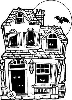 Spooky clipart weird house.  best haunted drawing