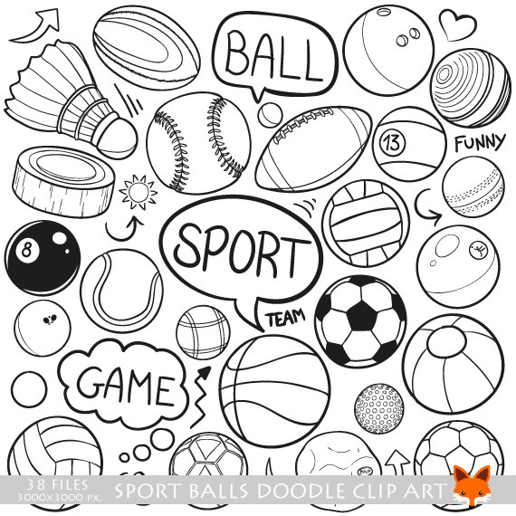 sports clipart doodle