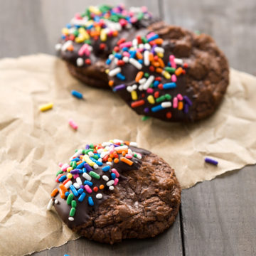 Sprinkles clipart butter cookie. Chocolate dipped brownie cookies