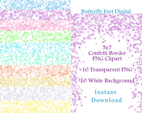 Printable borders digital png. Sprinkles clipart confetti