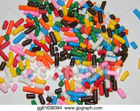 Stock illustration rainbow . Sprinkles clipart scattered