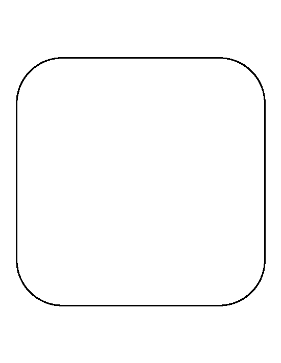 Square clipart black outline. Printable rounded template pattern