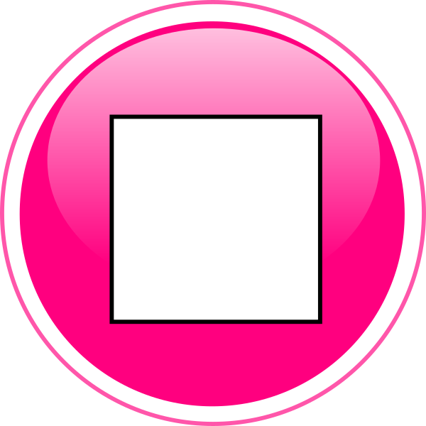 Stop icon button clip. Square clipart glossy