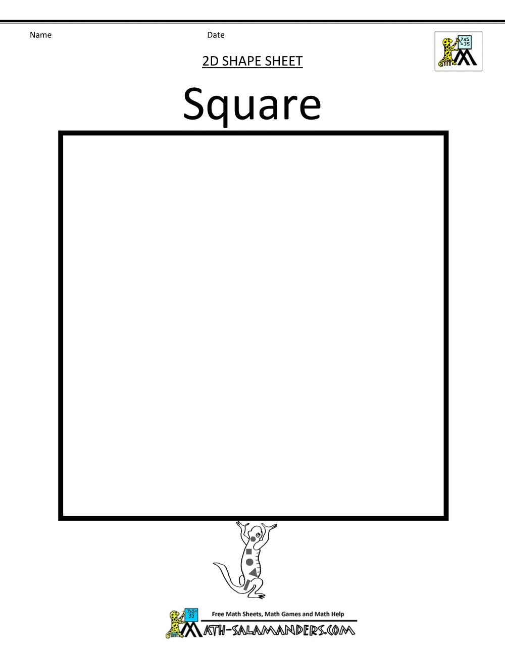 Shapes basic d . Square clipart printable