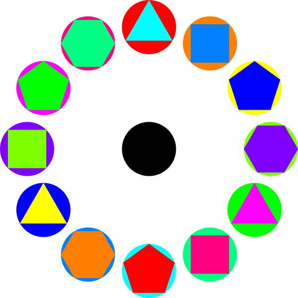 Square clipart rainbow.  polygons in circles