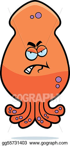 squid clipart angry