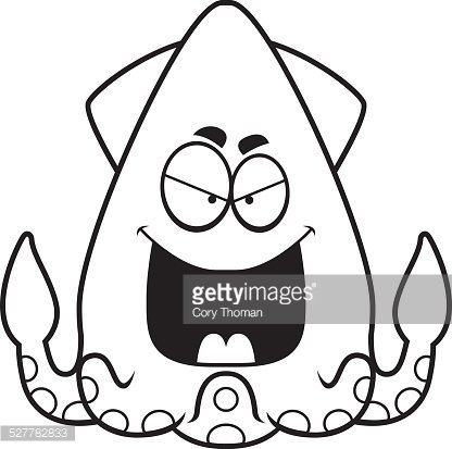 squid clipart cartoon evil