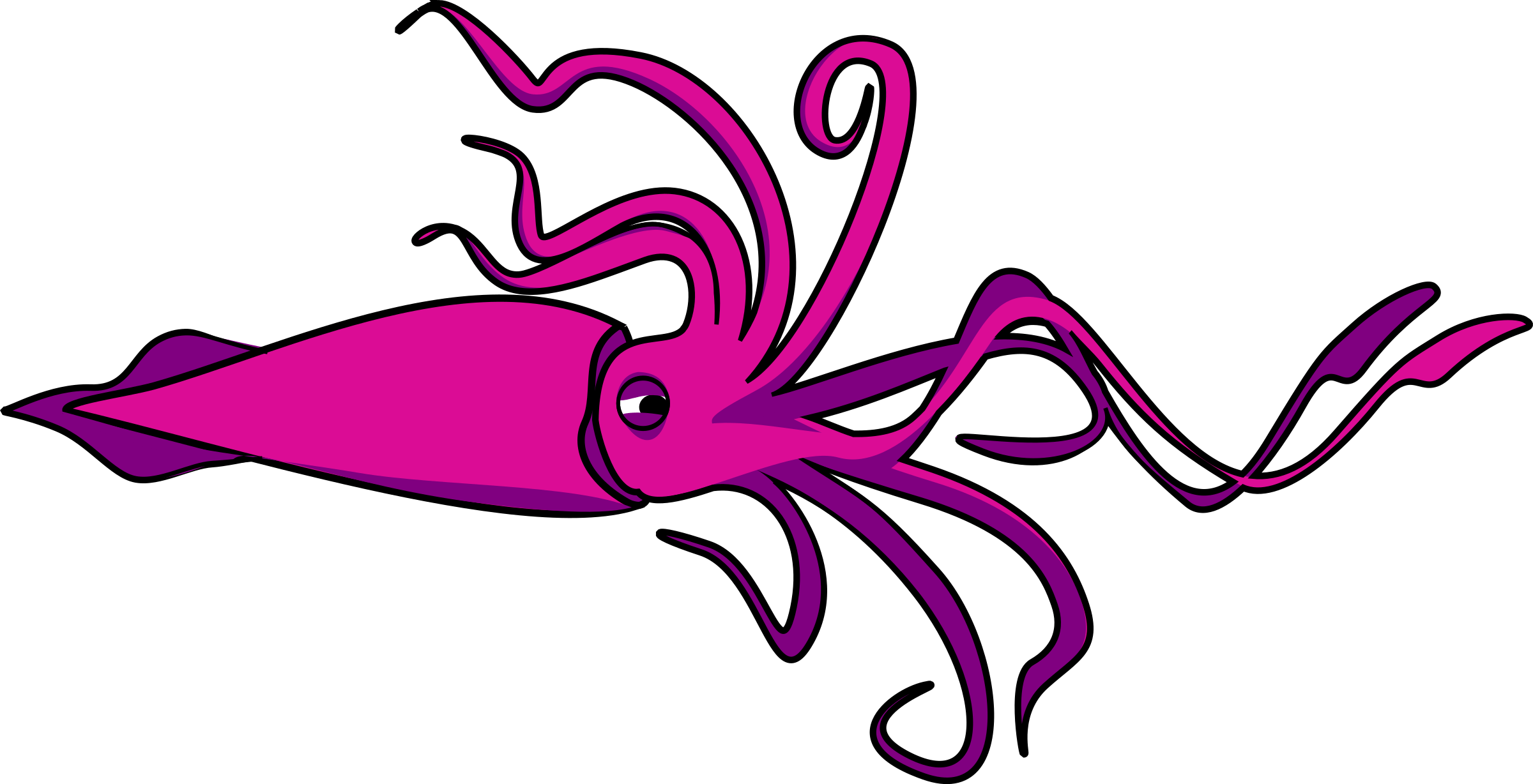 squid clipart cartoon purple