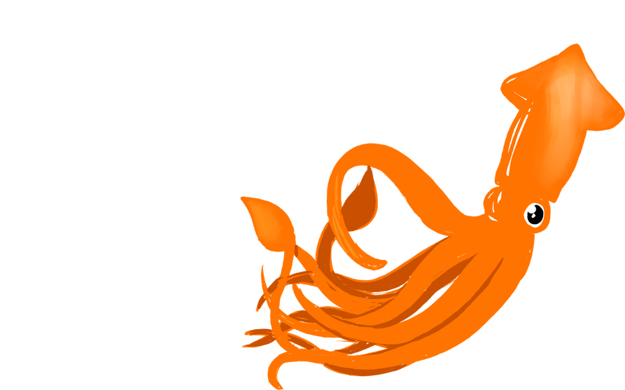 squid clipart orange