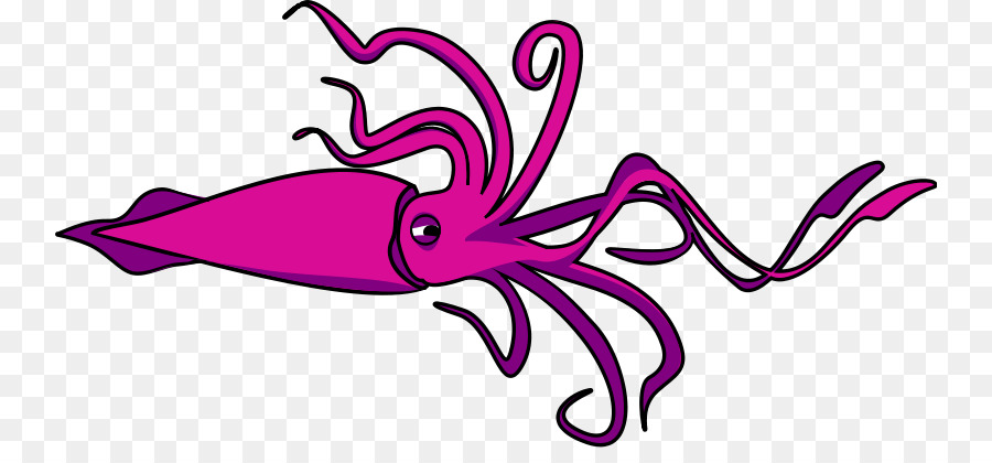 squid clipart pink