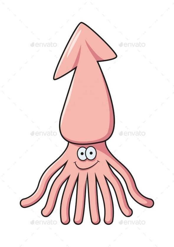 squid clipart pink cartoon