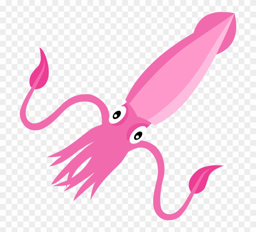 squid clipart pink