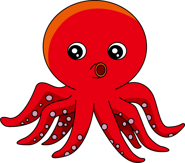 squid clipart red