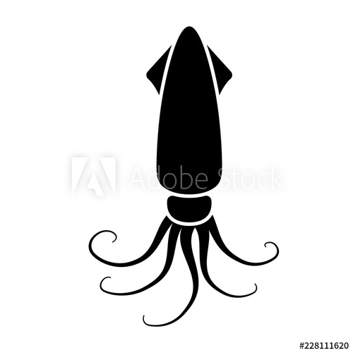 squid clipart silhouette
