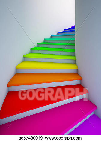 staircase clipart colorful