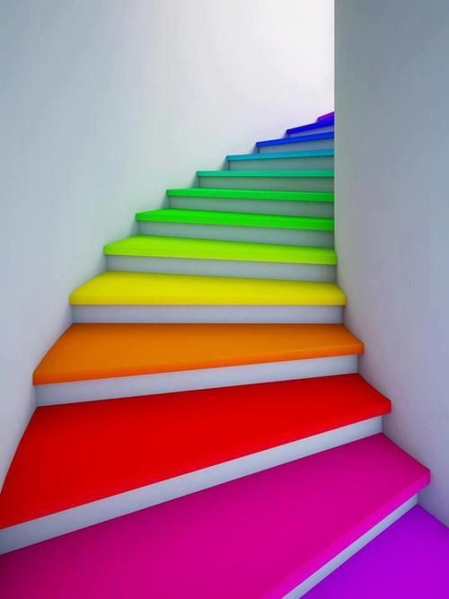 staircase clipart rainbow