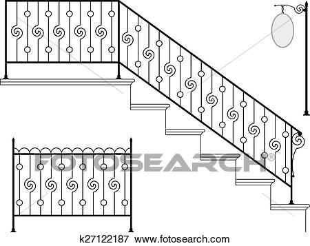 staircase clipart stair rail