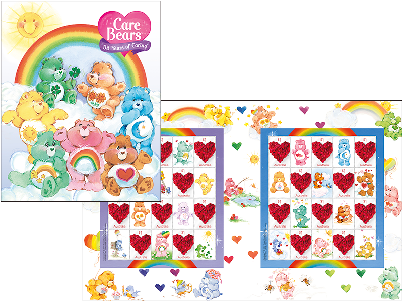 Stamp clipart collector. Care bears pack australia