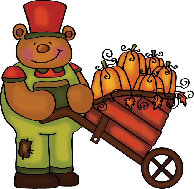 Stamp clipart halloween. Fall thanksgiving papa bear