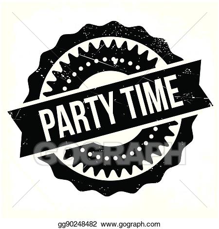 Vector stock time illustration. Stamp clipart party