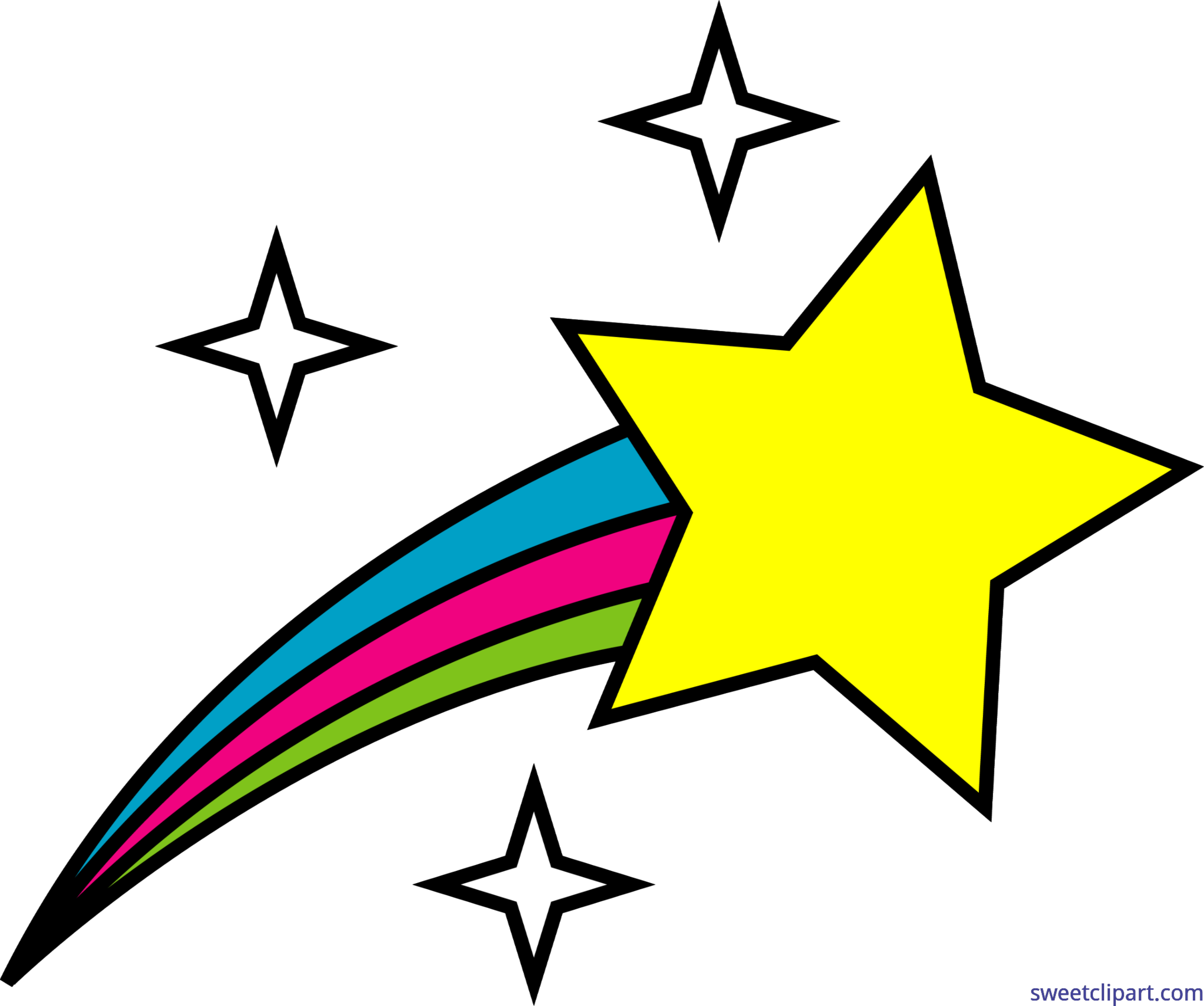Outer space symbol shooting. Star clip art