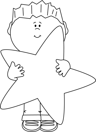 Star clip art black and white. Images little boy holding