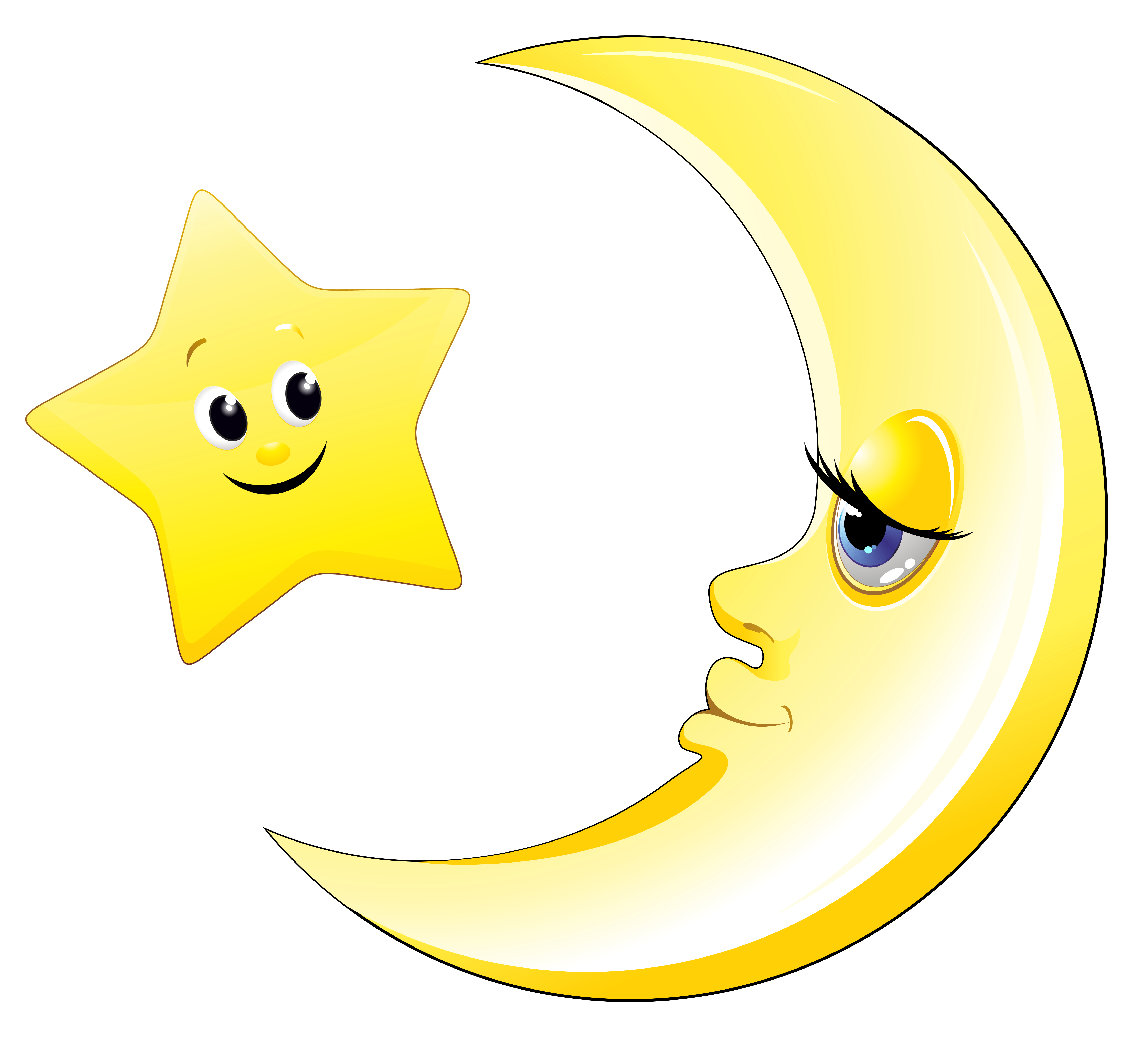 Transparent moon and picture. Clipart star cute